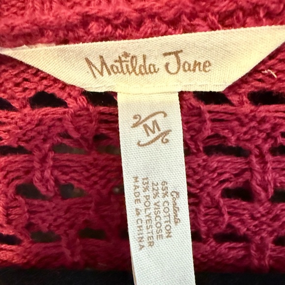 Matilda Jane Deep Red Open-Knit Cardigan - Picture 2 of 2